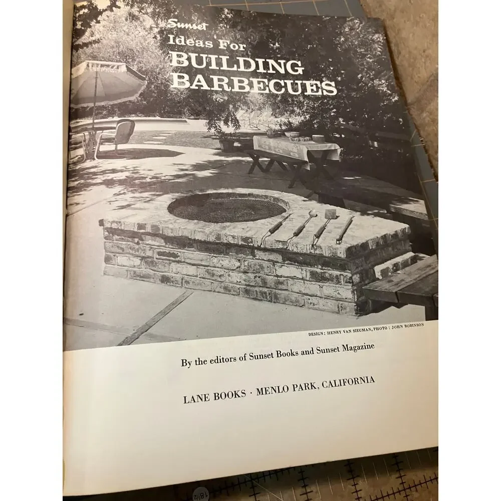VINTAGE Sunset Ideas for Building Barbecues 1965 OUTDOOR DESIGN Book HOW TO‎